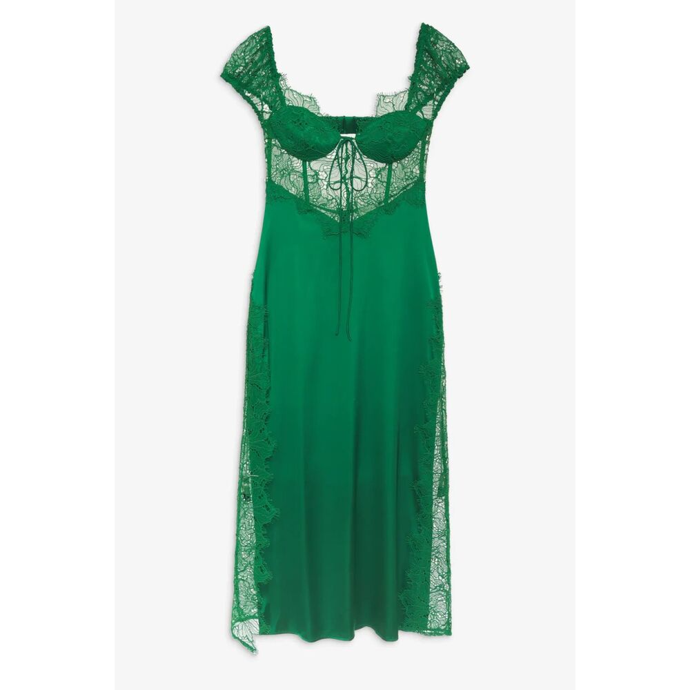 For Love And Lemons Green Lace Maxi Dress